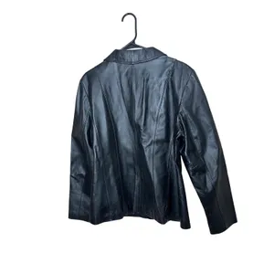 Vintage East 5th Black Genuine Leather Zipper Front‎ Jacket Women's Medium thumbnail 9