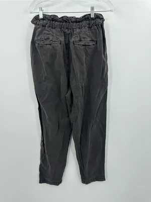 Free People Women's Margate Button Fly Washed Black Jogger Pants Size Small thumbnail 2