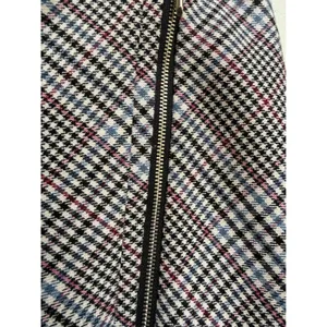 White House Black Market Plaid Zip Mini Skirt Womens Black Blue Burgundy Size 8 thumbnail 2