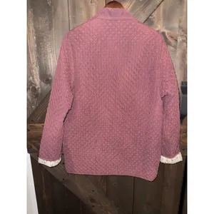 Women's Sz M Medium Quilted‎ Burgundy Jacket Homegrown Fisherman's Button thumbnail 8