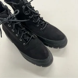 Merry Scott Black Lugg Sole Combat Lace Up Boots Fabric Womens 9 Goth Grunge thumbnail 4