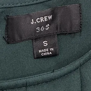 J Crew 365 Dark Emerald Green Evergreen Jewel Tone Pleated Front Blouse‎ Small thumbnail 9