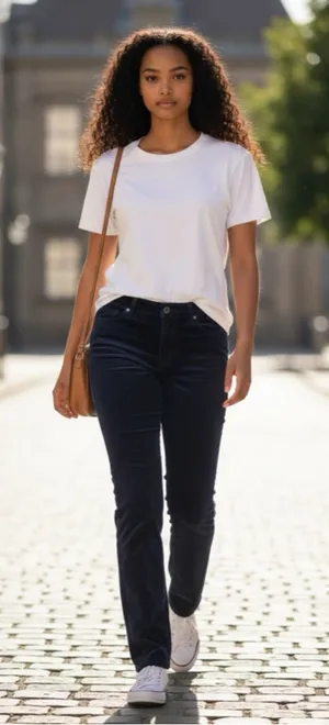 Women's J.Crew Navy Corduroy Matchstick Straight Leg Pants Size 31 thumbnail 1