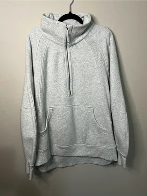 Lululemon Oversized Scuba Half Zip Funnel Neck Heathered Grey Long Sweater thumbnail 4