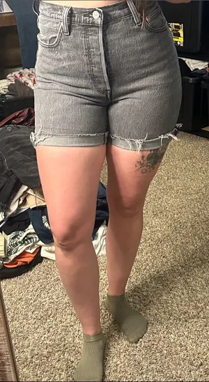 Levi’s High-Waist Gray Denim‎ Cutoff Shorts thumbnail 1