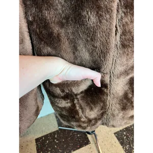 Faux fir coat brown double breasted 1970s Size undefined thumbnail 3