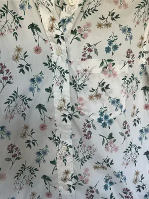 J. Crew Liberty Fabric White Floral Button Down Blouse NWT Size 2 XS thumbnail 3