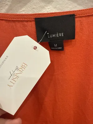 Lumière Rust Babydoll Mini Dress NWT Medium Square Neck Ruffle Sleeve thumbnail 3