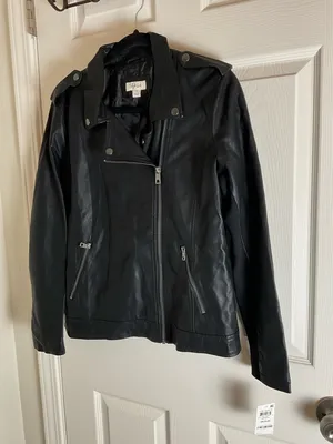 Style & Co. Faux Leather Moto Jacket Size Medium thumbnail 2