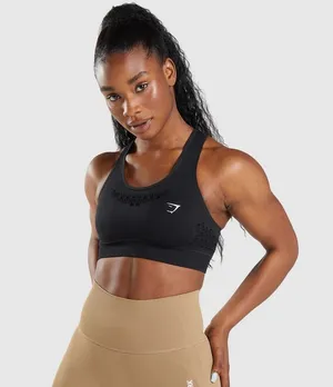Gymshark, Energy Seamless Sports Bra - Black S thumbnail 1