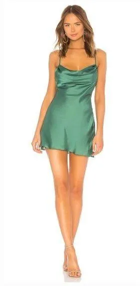 Lovers and Friends Boa Mini Dress in Green XS thumbnail 1