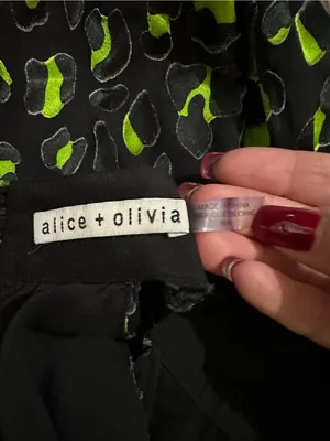 Alice + Olivia Kinsley Velvet Burnout Leopard Halter Top – Size Medium thumbnail 10