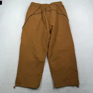 FISOEW Large Track Pants Brown Baggy Wide Leg Cropped Toggle Hem Gorpcore Sporty thumbnail 9