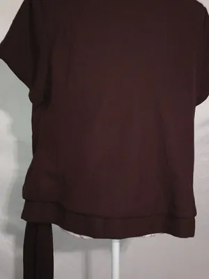 S.L. Fashion 14 Chocolate Side Tie Top Plus thumbnail 4