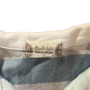 Altar’d State Womens Medium Cropped Rugby Polo Shirt Blue‎ & White Striped thumbnail 3