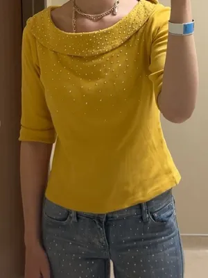Yellow y2K Sparkly Top  thumbnail 1
