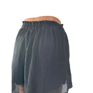 Lulus Women's Black Crinkle High Waisted Stretch Mesh Layered Mini Shorts Size L thumbnail 4