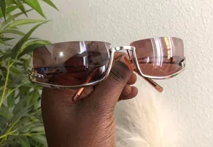 Vintage Y2K Unisex Upside Down Brown silver sunglasses thumbnail 2