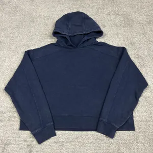 Nuuds Hoodie Womens Small Navy Blue Cropped Sweatshirt Lounge thumbnail 1