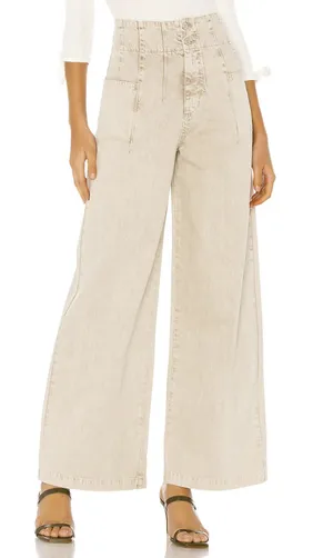 Free People Midnight City Wide Leg Jean in Neutral Size 24 thumbnail 1