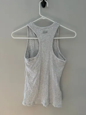 Fabletics Modal Rib Built-In Bra Tank Gray M thumbnail 8