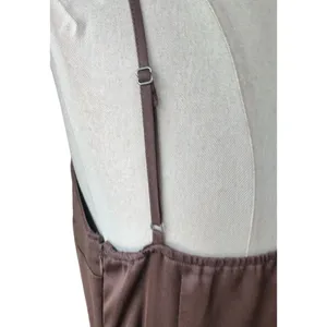 Abercrombie Fitch Satin Slip v neck Midi Dress Womens M Brown Strappy Sleeveless thumbnail 11