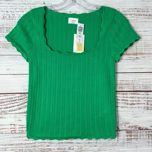 Wilfred Aritzia Alien Green Sweater Crop Top, NWT, Size Medium, MSRP $78 thumbnail 2
