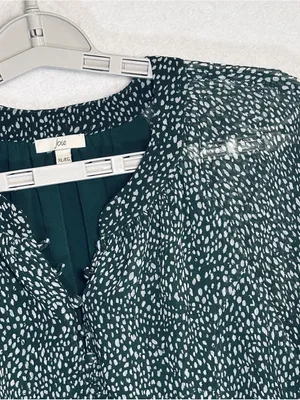 Joie Arctic Animal Spot Mini Dress XL Green Balloon Sleeve Speckle Print Flowy thumbnail 2
