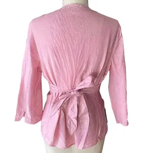 CATO Pink Embroidered Cotton Bohemian Tunic Blouse Boho Top ~ Women's Size XL thumbnail 3