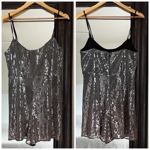 Anthropologie Hutch Sequin Romper Size Medium New Years thumbnail 2
