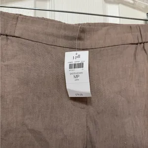 NWT J Jill‎ Linen Stretch Pull On Ankle Pant in Saddle Khaki Tan sz medium p thumbnail 3