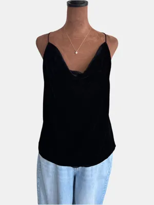New & Other Stories Black Velvet Cowl Neck‎ Sleeveless Blouse Halter Top Size 8 thumbnail 10