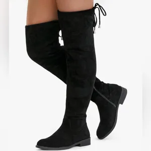NEW Vepose 998 Vegan Suede Over The Knee High l Flat Heel Thigh High Boots 10 thumbnail 2
