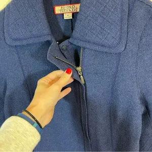 Beyond Threads Alpaca Wool Cardigan Zip Up Sweater Blue Women’s‎ Medium Peru thumbnail 4