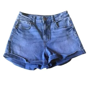 American Eagle High Rise Cuffed Stretch Denim Shorts Women’s 0 Blue Jean Shorts thumbnail 2