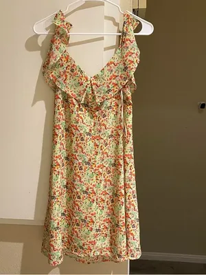 Zara Floral mini summer Dress with Off-Shoulder design,adjustable strap,size S thumbnail 5