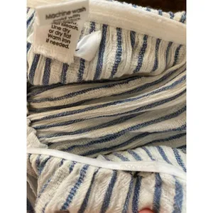 Japna Blue White Striped Tube Top Strapless Capri Pantsuit Women's Sz XS thumbnail 8