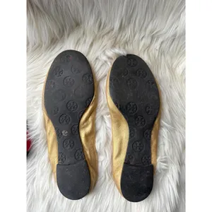 Tory Burch Gold Metallic Leather Ballet Flats thumbnail 3