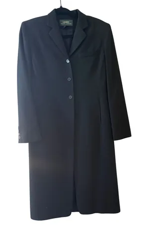 Lauren Ralph Lauren‎ Black Wool Blend 3-Button Longline Blazer Coat 4 Old Money thumbnail 1