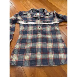 Patagonia Womens Organic Cotton Plaid Flannel Tunic Shirt‎ Blue Red Yellow 4 thumbnail 4