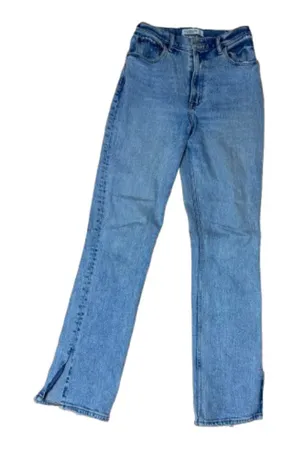 ABERCROMBIE & FITCH The 90's Straight Ultra High Rise Curve Love Size 26 Slit thumbnail 1