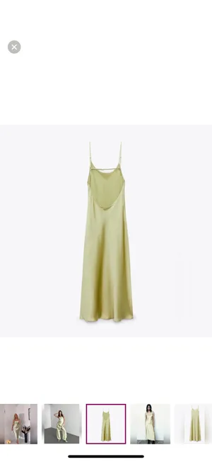 Zara maxi slip satin sage green strappy bodycon dress boho wedding summer thumbnail 10