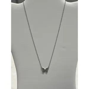 Necklace Lot: 3 Butterfly Silver Tone Pendant Chain‎ Jewelry thumbnail 2