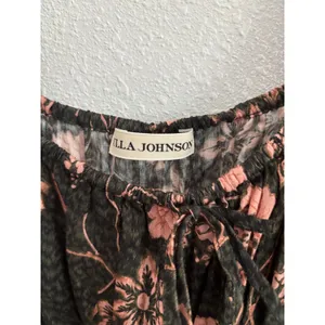 Ulla Johnson Isla Dress Womens 4 Green Floral Tiered Puff‎ Sleeve Boho Prairie thumbnail 7