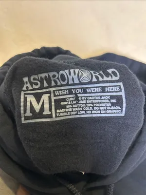 Astroworld Black Hoodie with Embroidered Letters thumbnail 6