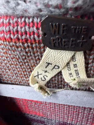 We The Free Gray oversized Hooded Cardigan with Aztec print wool blend thumbnail 3