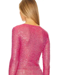 NWT Free People x Intimately FP Gold Rush Long Sleeve In Hot Pink Combo thumbnail 5