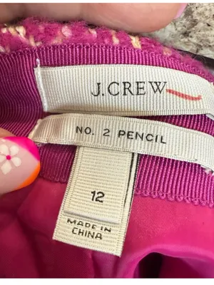 J. Crew Fuchsia Textured A-Line Skirt thumbnail 4