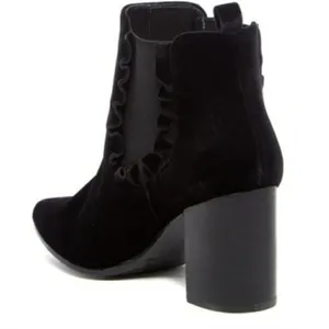 14th & Union Womens Size 8.5 Blain Velvet Ankle Boot Black Heeled Bootie Pointed thumbnail 3