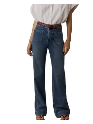 Faherty  Stretch Terry Patch PocketFlare Denim Jeans Size 25 Riventon thumbnail 3